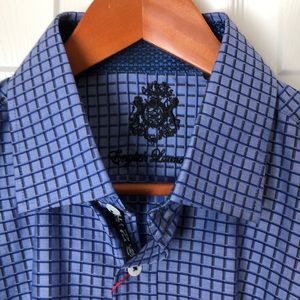 English Landry Stylish Blue Checker Men Shirt-New!